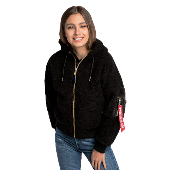 Alpha Industries Γυναικείο μπουφάν MA-1 Oversized Hooded Teddy Bomber Jacket